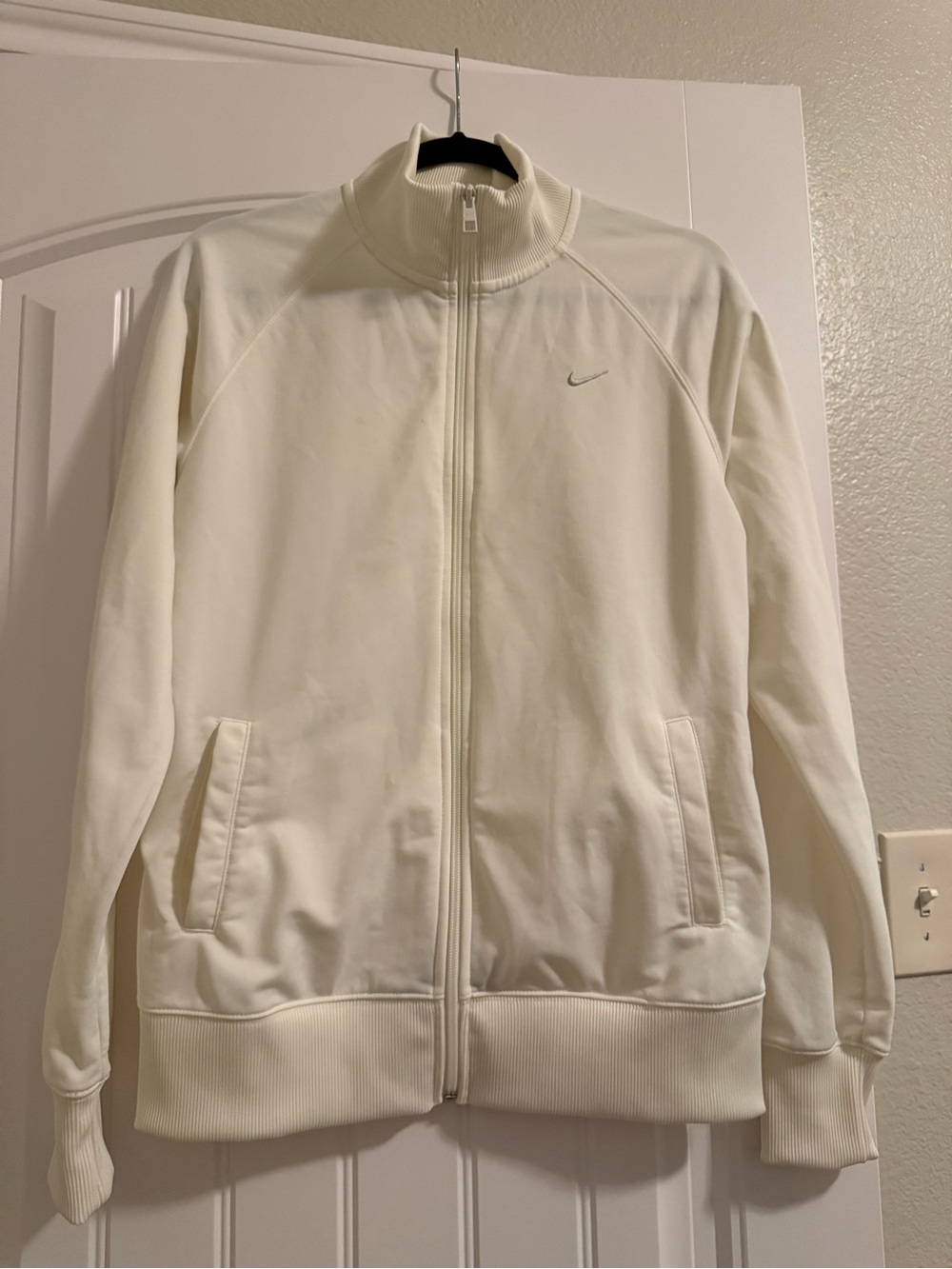 Nike Women's Cream Full-Zip Varsity Jacket